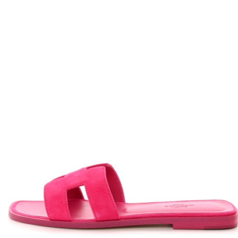 Hermes Oran Sandals Pink Suede sz 39